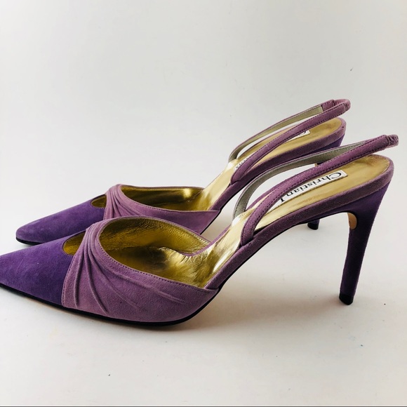 purple slingbacks